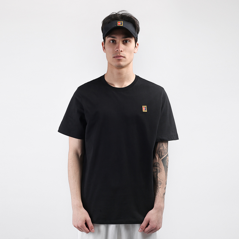 мужская черная футболка Nike Court Embroidered Tee BV5809-010 - цена, описание, фото 1